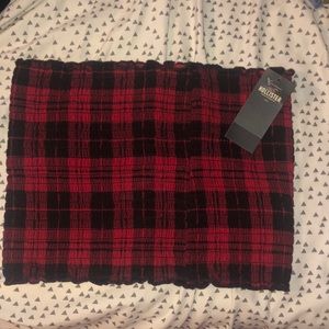 Red and black plaid tube top